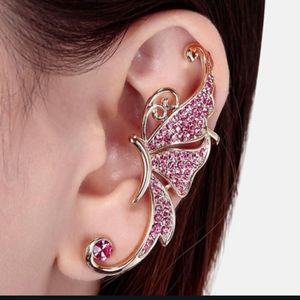 HP!! NWT Boho Gold Pink Butterfly Ear Cuff!